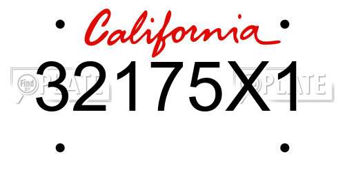 32175X1 California License Plate