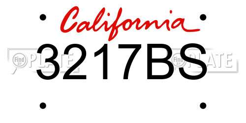 3217BS California License Plate
