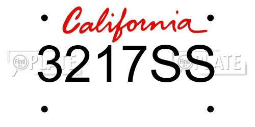 3217SS California License Plate