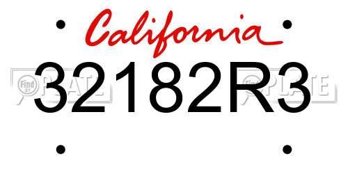 32182R3 California License Plate
