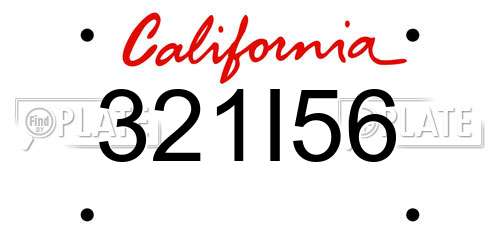 321I56 California License Plate