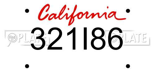 321I86 California License Plate
