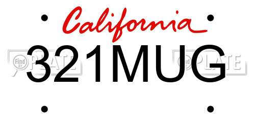 321MUG California License Plate