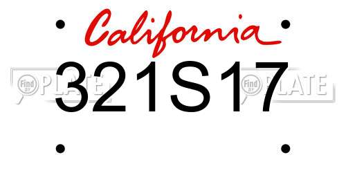 321S17 California License Plate
