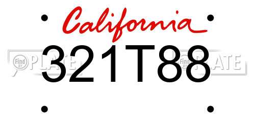 321T88 California License Plate