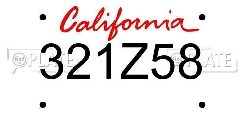 321Z58 California License Plate