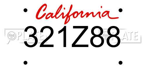 321Z88 California License Plate