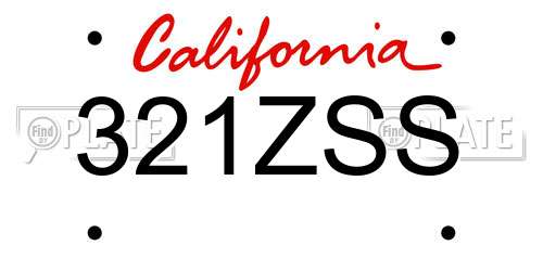 321ZSS California License Plate
