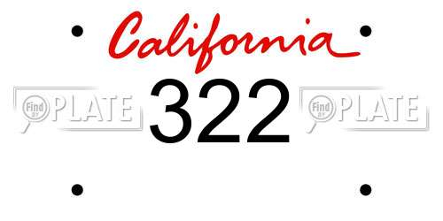 322 California License Plate