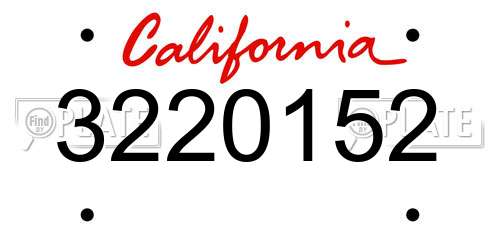 3220152 California License Plate