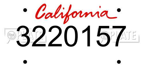 3220157 California License Plate