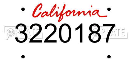 3220187 California License Plate