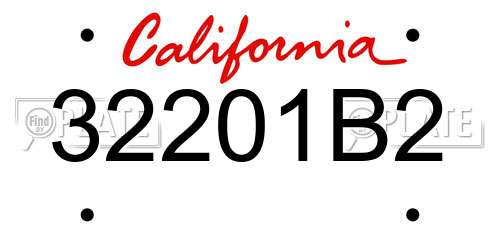 32201B2 California License Plate