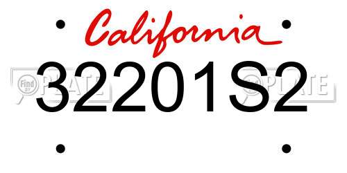 32201S2 California License Plate