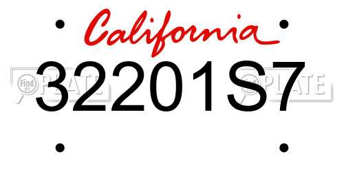 32201S7 California License Plate