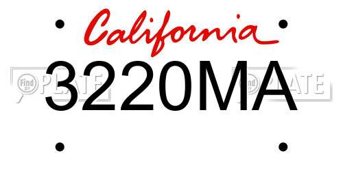 3220MA California License Plate