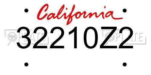 32210Z2 California License Plate