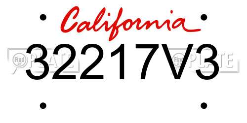 32217V3 California License Plate