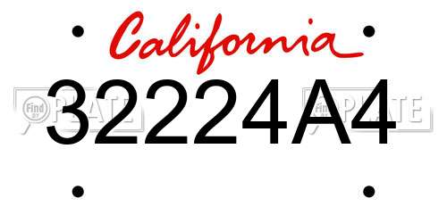 32224A4 California License Plate