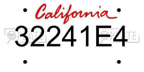 32241E4 California License Plate