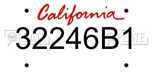 32246B1 California License Plate