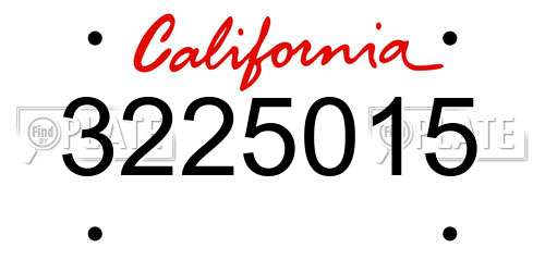 3225015 California License Plate