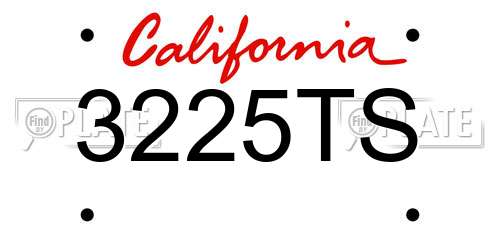 3225TS California License Plate