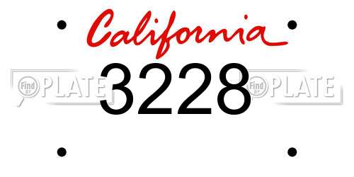 3228 California License Plate
