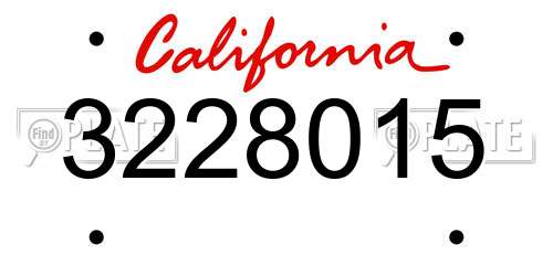 3228015 California License Plate