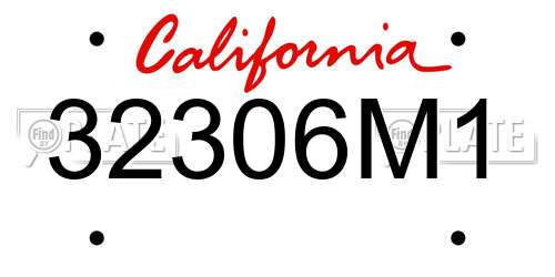 32306M1 California License Plate