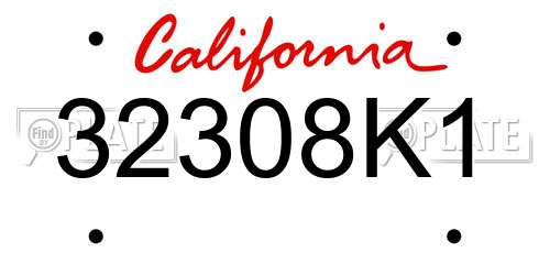 32308K1 California License Plate