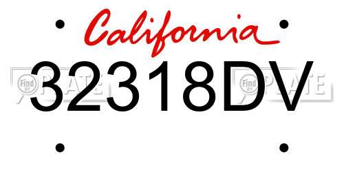 32318DV California License Plate