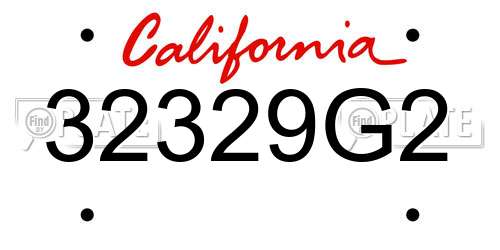32329G2 California License Plate