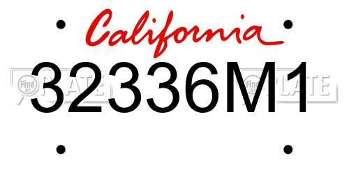 32336M1 California License Plate