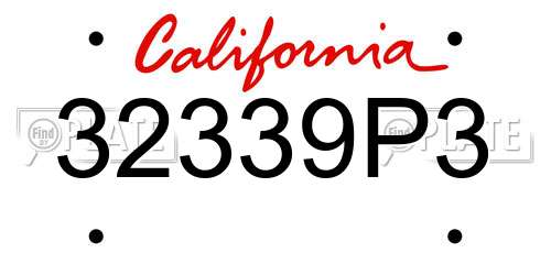 32339P3 California License Plate