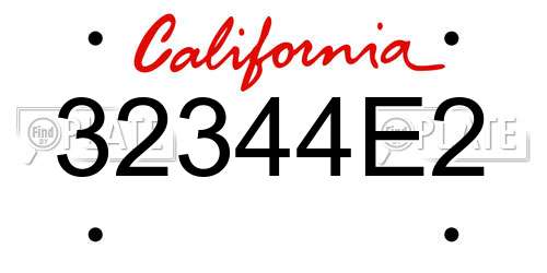 32344E2 California License Plate