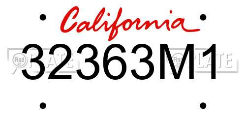 32363M1 California License Plate