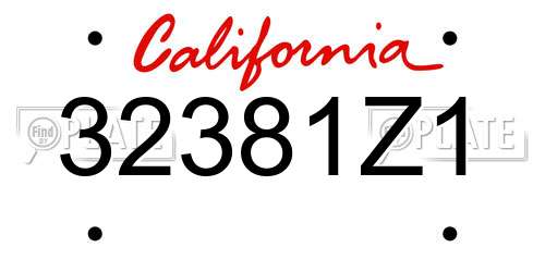 32381Z1 California License Plate