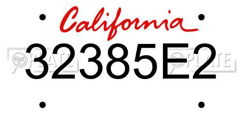 32385E2 California License Plate