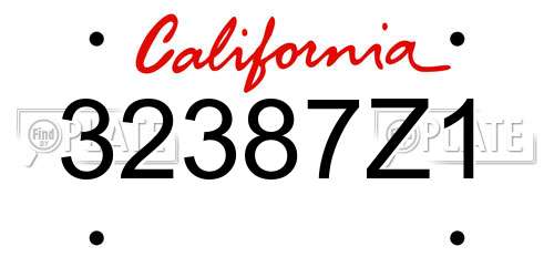 32387Z1 California License Plate