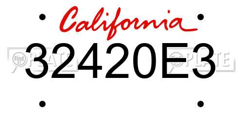 32420E3 California License Plate