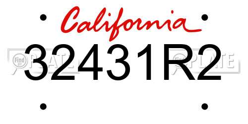 32431R2 California License Plate