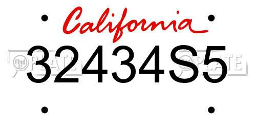 32434S5 California License Plate