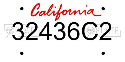 32436C2 California License Plate