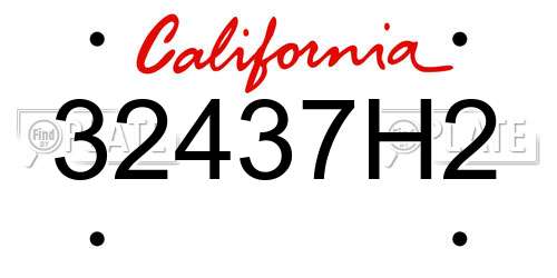 32437H2 California License Plate