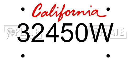 32450W California License Plate
