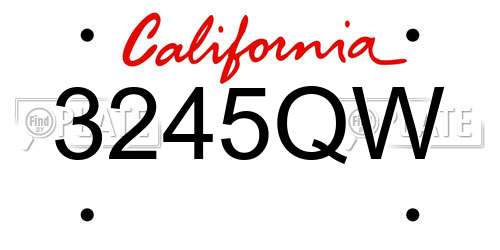 3245QW California License Plate