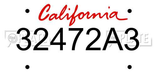 32472A3 California License Plate