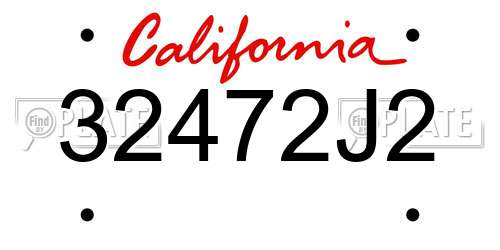 32472J2 California License Plate