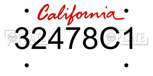 32478C1 California License Plate